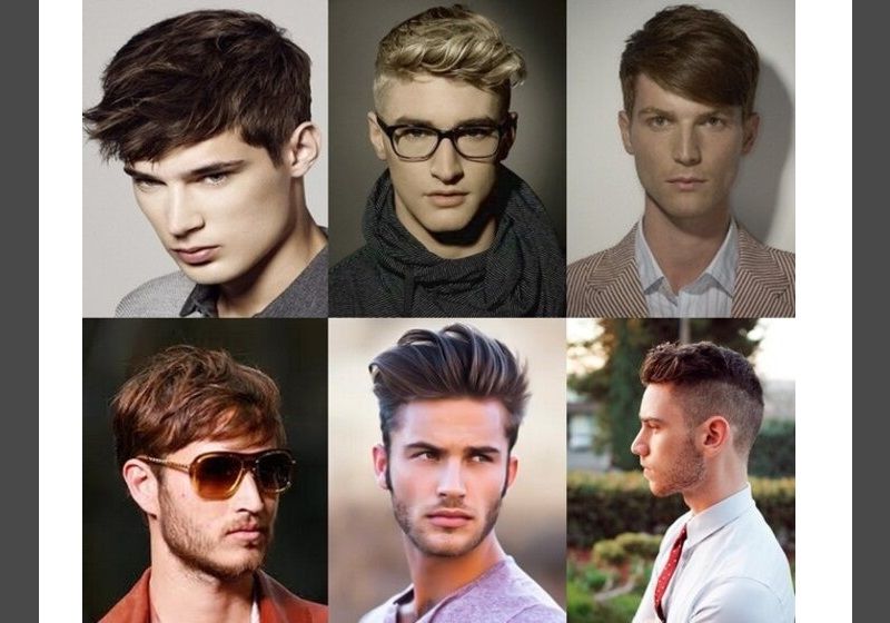 Imagem de homens com diferentes tipos de corte de cabelo